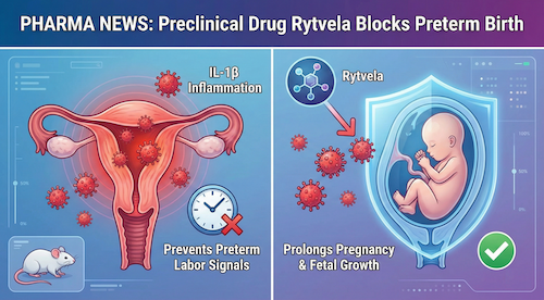 Preclinical Drug Rytvela Blocks Preterm Birth, Outperforming Nifedipine