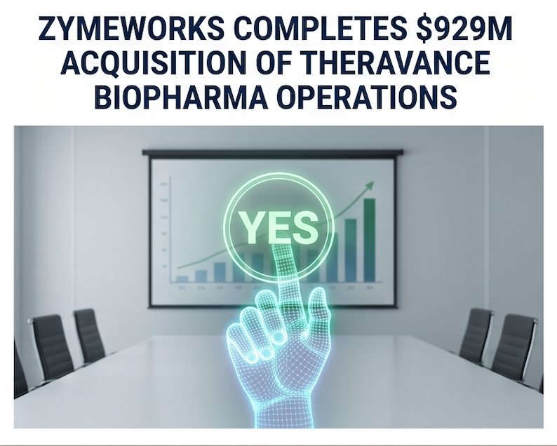 Zymeworks Completes $929M Acquisition of Theravance Biopharma Operations