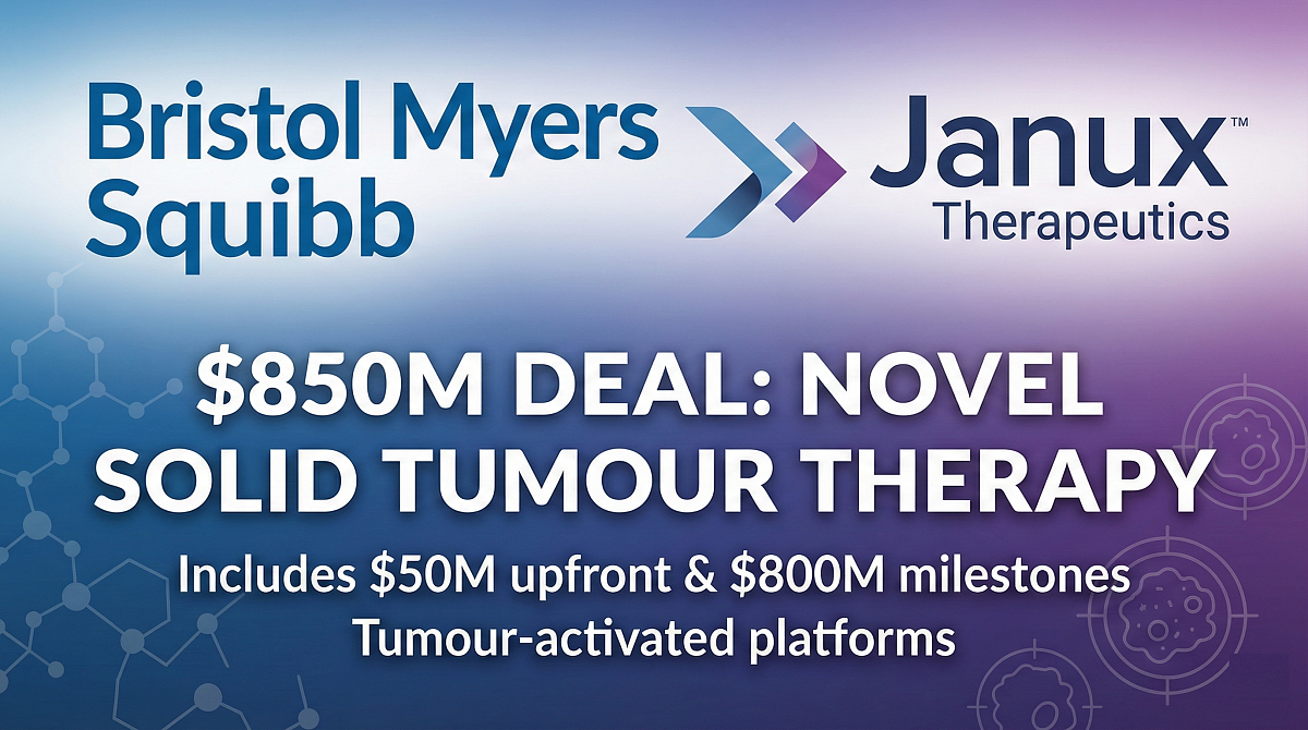 BMS Signs $850m Deal with Janux for Novel Solid Tumour Therapy