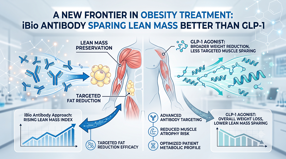 New Obesity Treatment: iBio Antibody Spares Lean Mass Better Than GLP-1