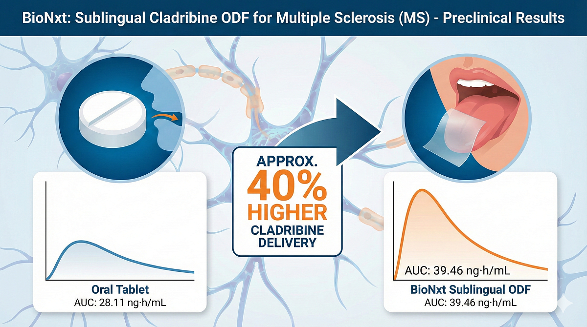 BioNxt ODF Cladribine Shows 40% Higher Delivery for Multiple Sclerosis