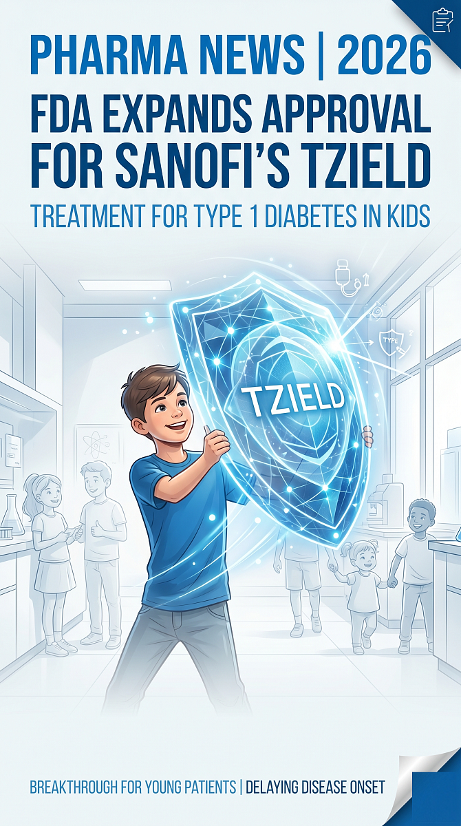 FDA Expands Approval of Sanofi's Tzield for Type 1 Diabetes in Kids