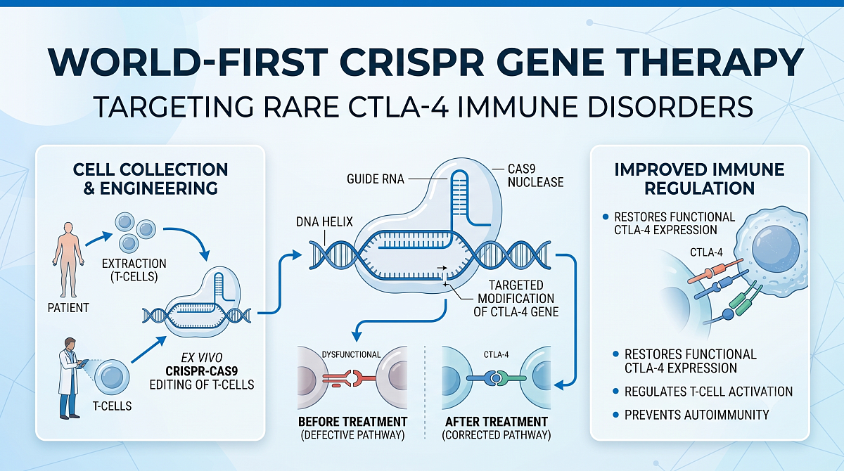 World-First CRISPR Gene Therapy Targets Rare CTLA-4 Immune Disorders
