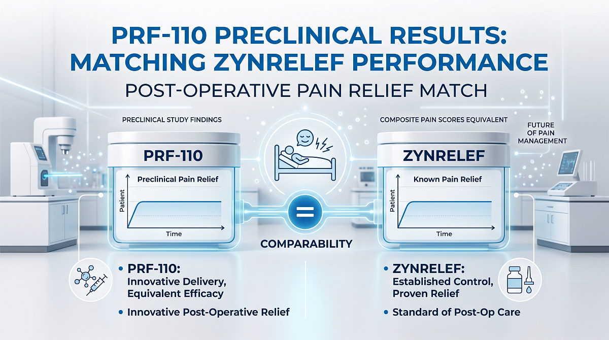 PRF-110 Preclinical Results Match Zynrelef for Post-Operative Pain Relief