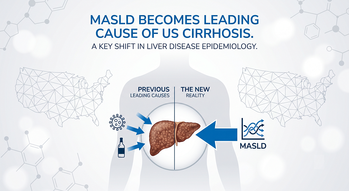 Cirrhosis Causes Shift: MASLD Becomes Leading Cause of US Liver Disease