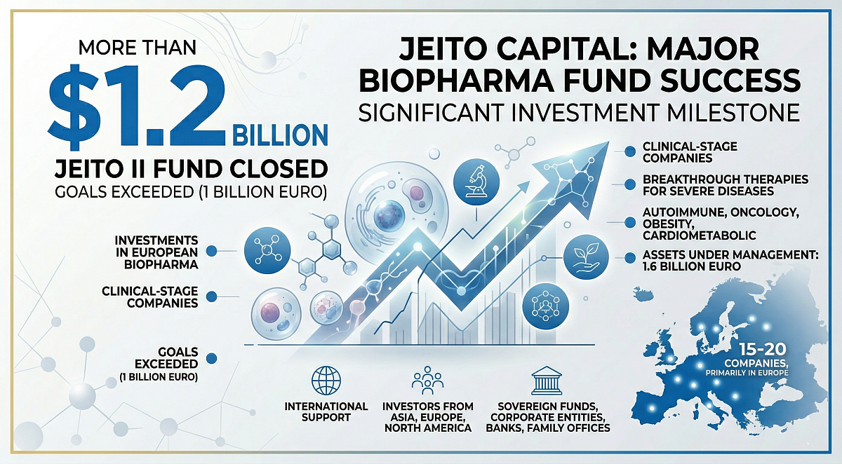 Jeito Capital Secures Over $1.2B for New European Biopharma Investments